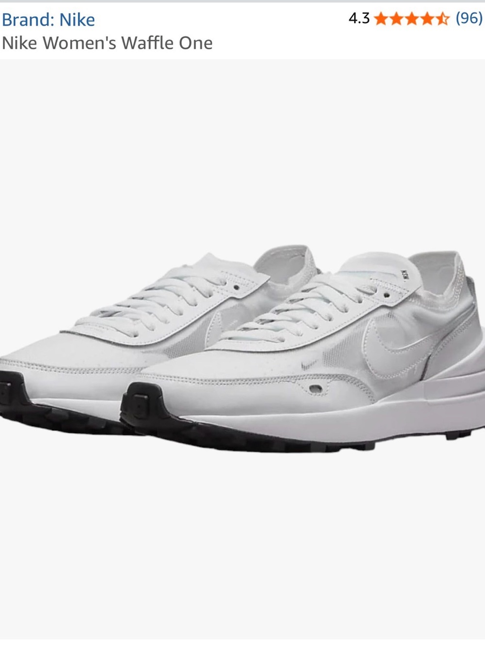 Nike Womens Waffle One Sneakers — White/Black